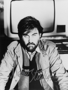 Vangelis in front of TV screen  - Refresh page if no image visible