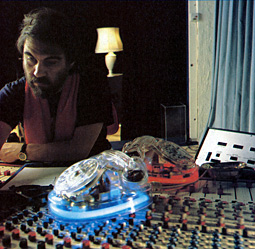 Click to close Vangelis at his legendary sound laboratory